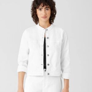 Eileen fisher organic soft cotton stand collar jacket 1X
